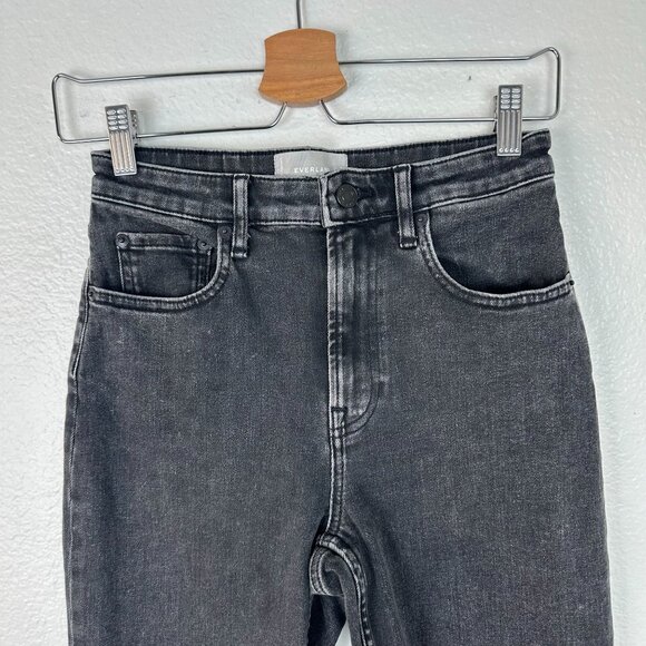 Everlane The High Rise Straight Ankle Jean 26 Washed Black Minimalist Contempora - Picture 2 of 8